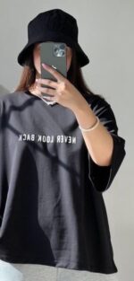 تیشرت باکسی NEVER زنانه - Image 2