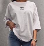 تیشرت باکسی miu miu زنانه - Image 3