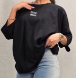 تیشرت باکسی miu miu زنانه - Image 2