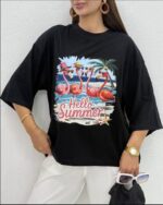 تیشرت باکسی Hello summer زنانه - Image 3