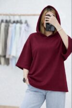 تیشرت کلاهدار زنانه - Image 3