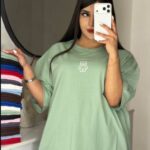 تیشرت باکسی خرسی وسط زنانه