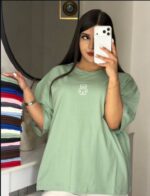تیشرت باکسی خرسی وسط زنانه