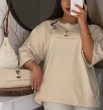 تیشرت باکسی ساعت شنی زنانه - Image 3