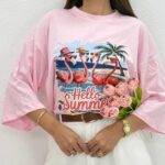 تیشرت باکسی Hello summer زنانه