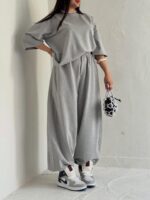 ست تیشرت شلوار لش زنانه