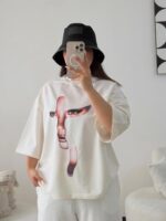 تیشرت باکسی چهره زنانه - Image 4