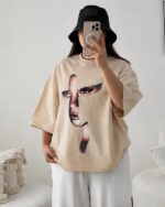 تیشرت باکسی چهره زنانه - Image 2