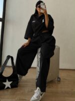 ست تیشرت یقه دار شلوار POLO زنانه - Image 6