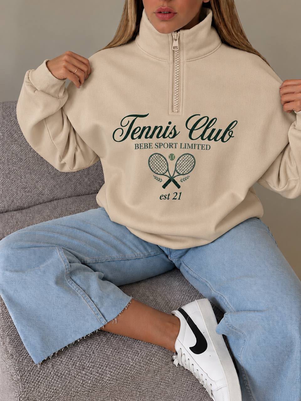 4cd15e0b-7e1c-4844-8fd6-7925e8eb9a0e دورس نیم زیپ Tenis زنانه - Image 1