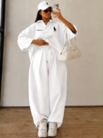 ست تیشرت یقه دار شلوار POLO زنانه - Image 2