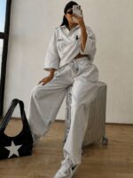 ست تیشرت یقه دار شلوار POLO زنانه - Image 3